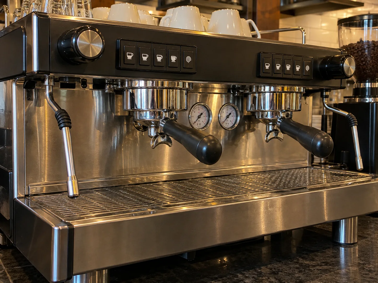 Traditional espresso machine after steam-system service