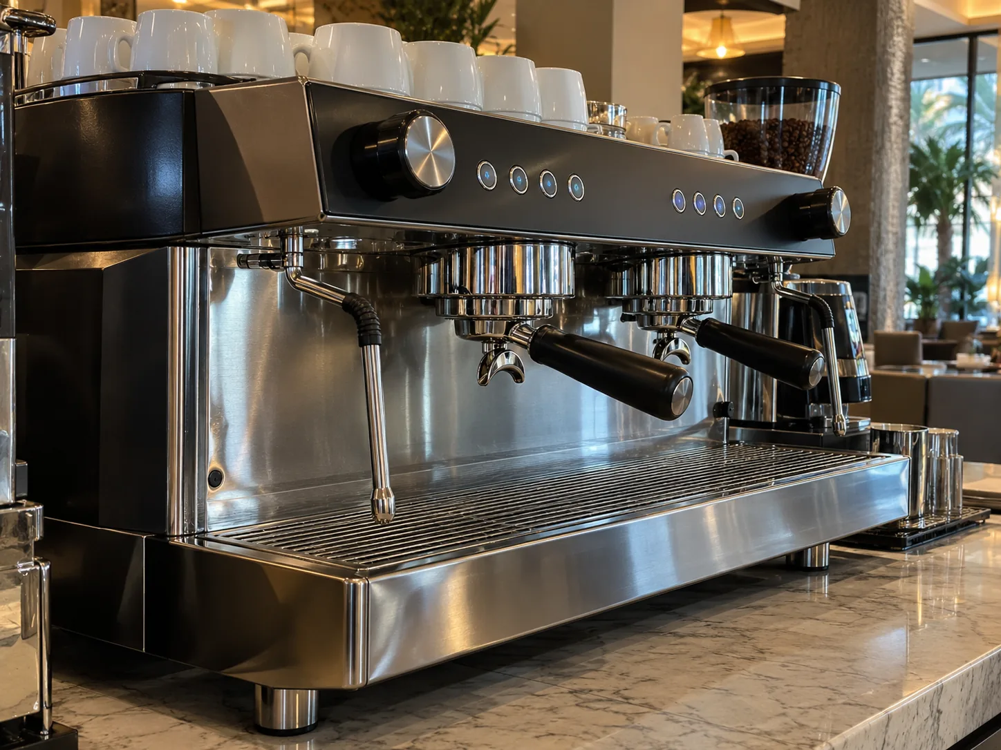 Commercial espresso machine after steam-system service in Westshore