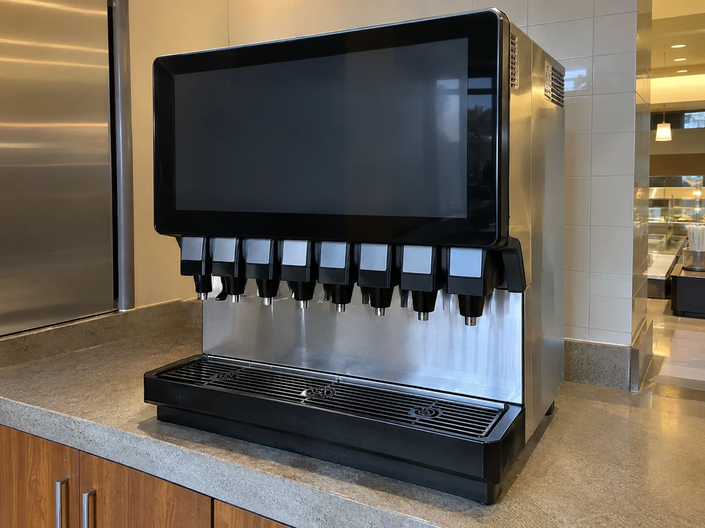 Electronic fountain dispenser after control service