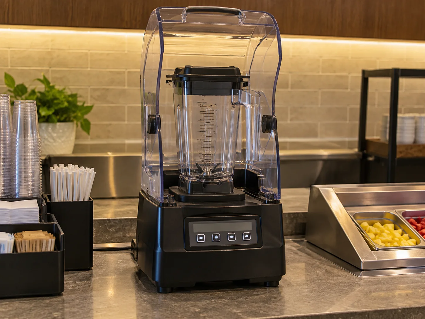 High-volume smoothie blender after overheating service