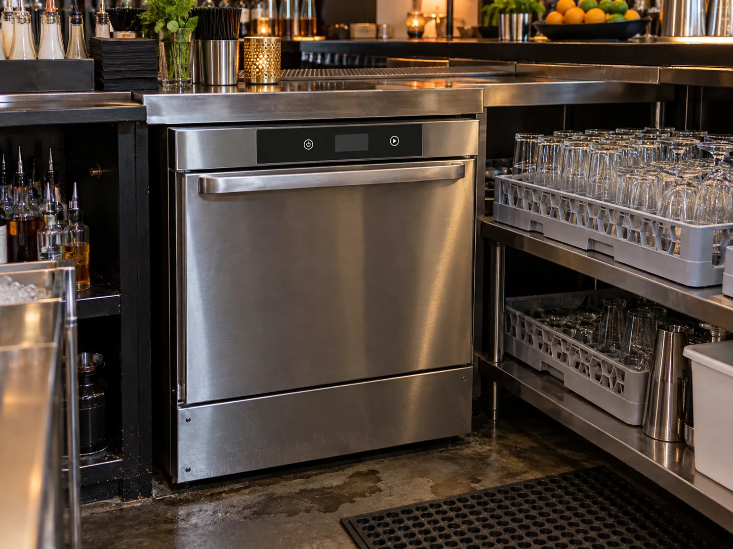 Electronic commercial glasswasher after control service