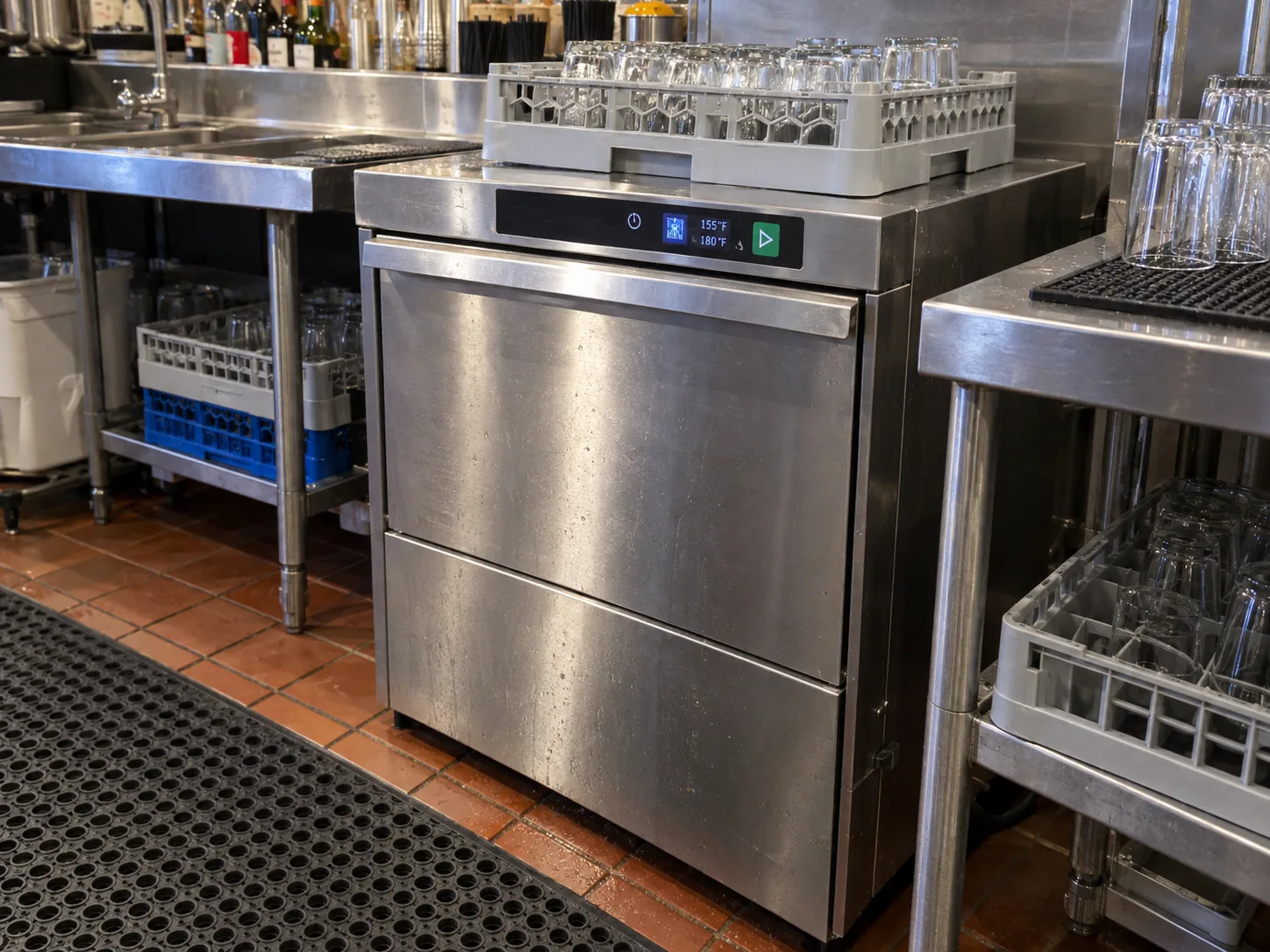 Professional rack glasswasher in Ybor City
