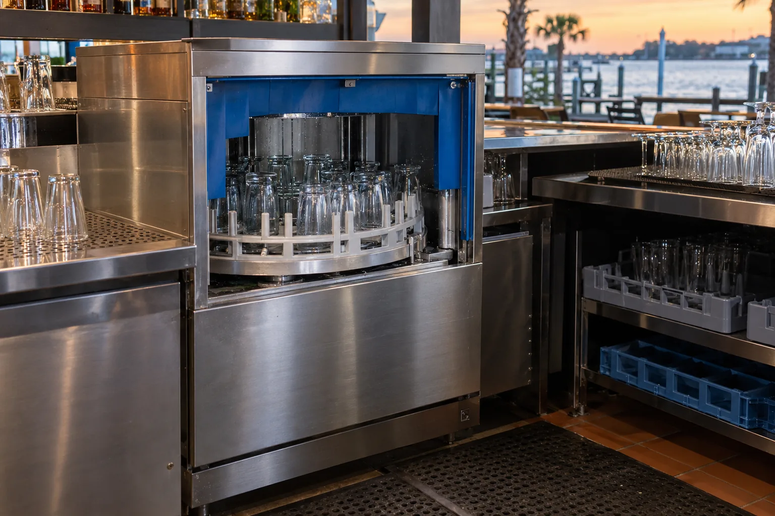 Commercial rotary bar glasswasher in Clearwater