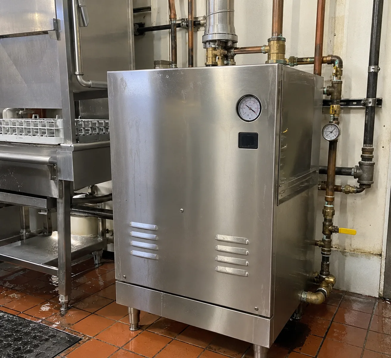 Electric commercial booster heater after temperature service
