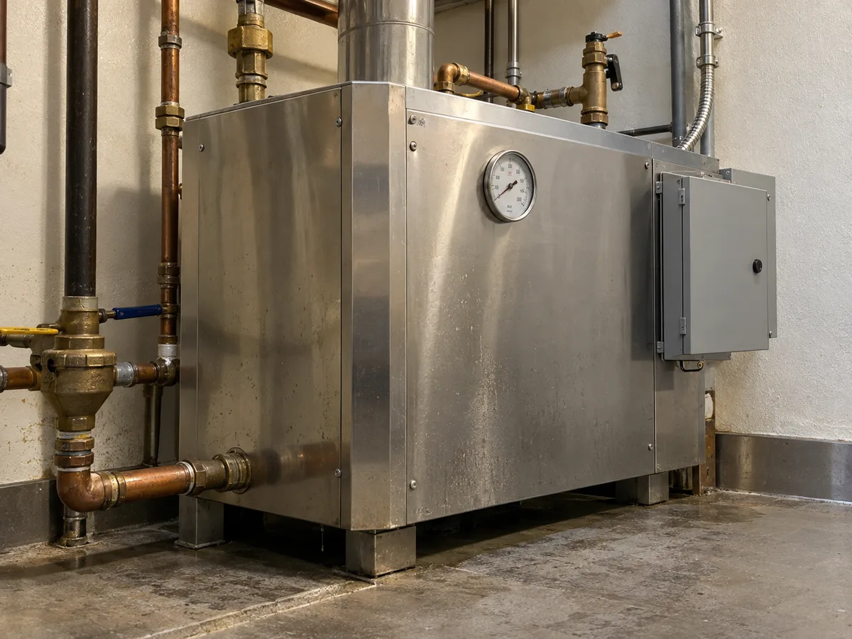 Commercial booster water heater after element service
