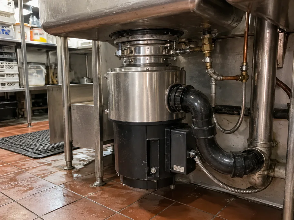 Heavy-duty commercial disposer after jam service