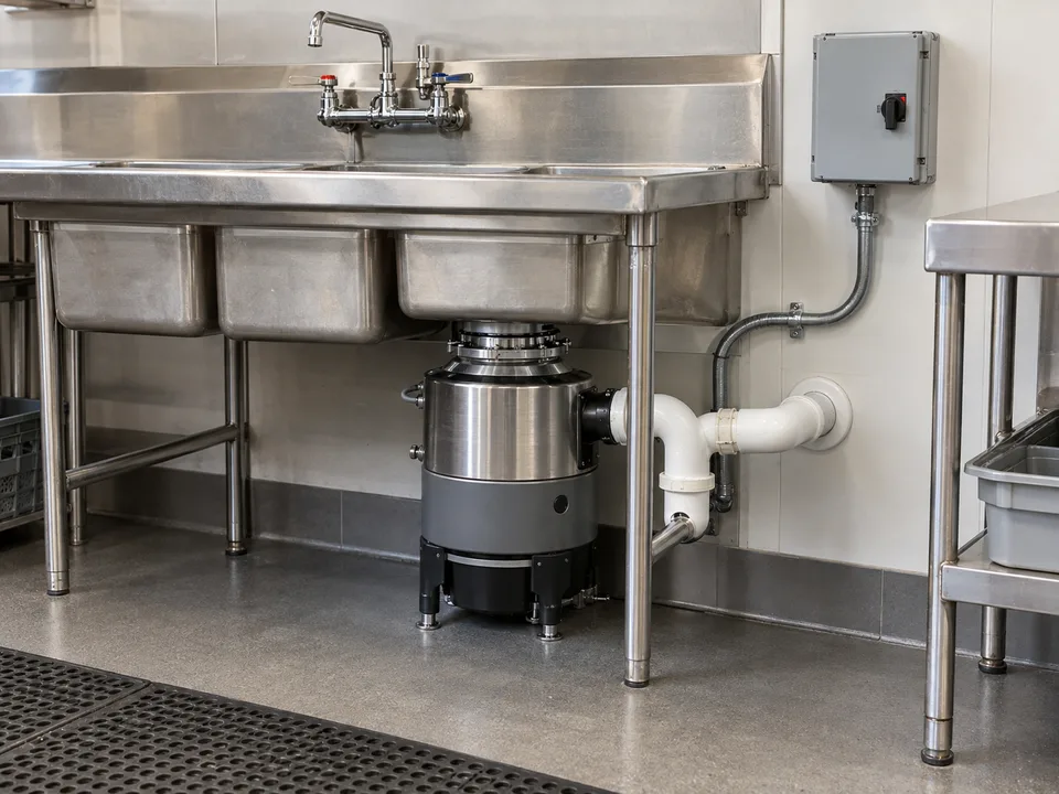 Commercial disposer with control assembly after service