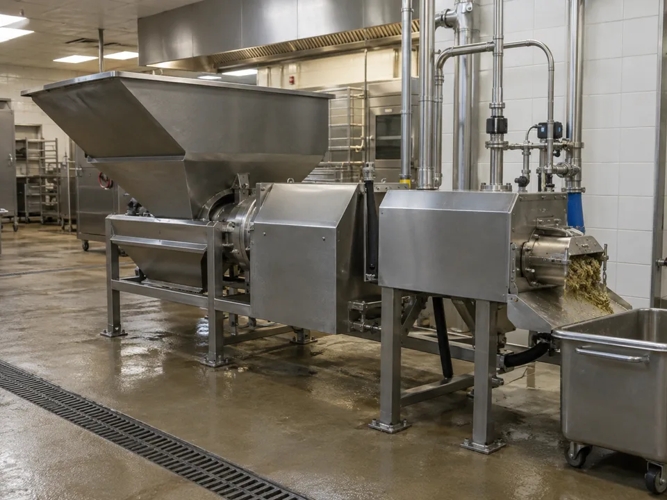 Commercial food waste pulping system after service