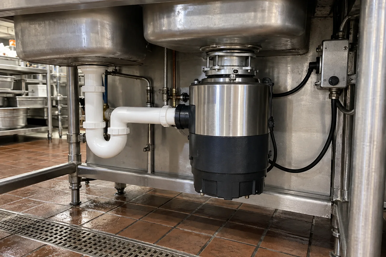 Commercial food waste disposer after motor service