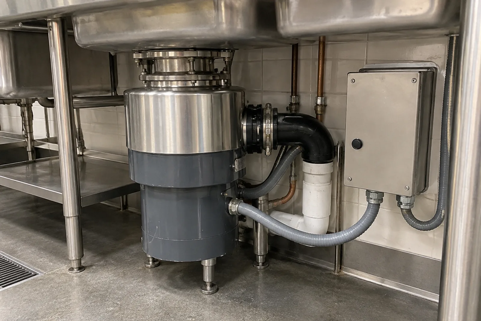 Commercial disposer with external controls after service