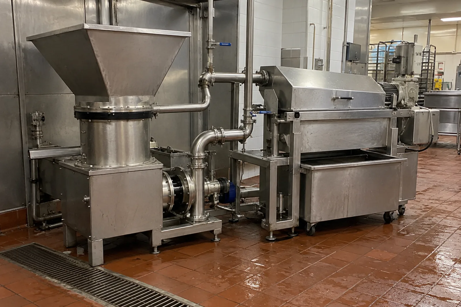 Commercial food waste pulping system after service