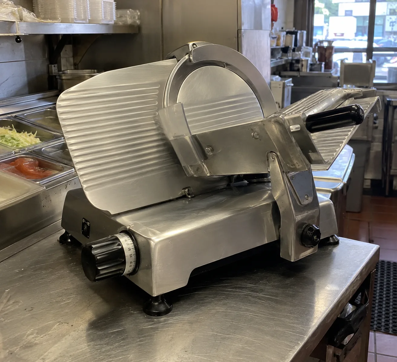 Professional deli slicer after service