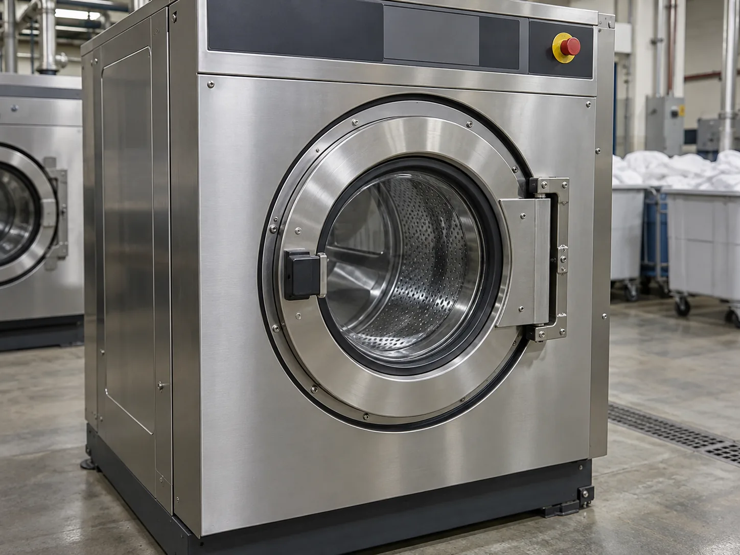 Commercial drum washer-extractor after service