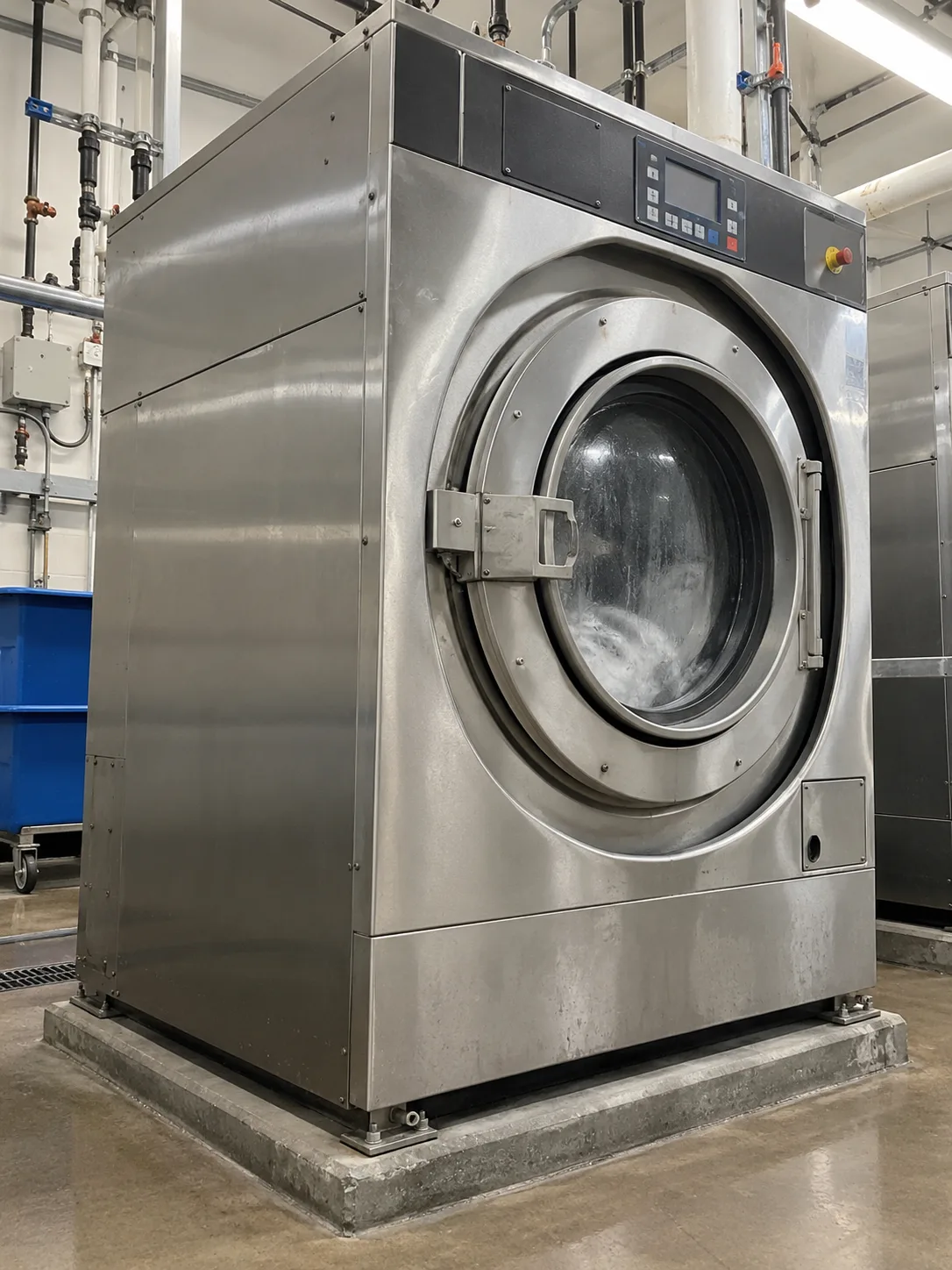 Commercial drum industrial laundry machine after service