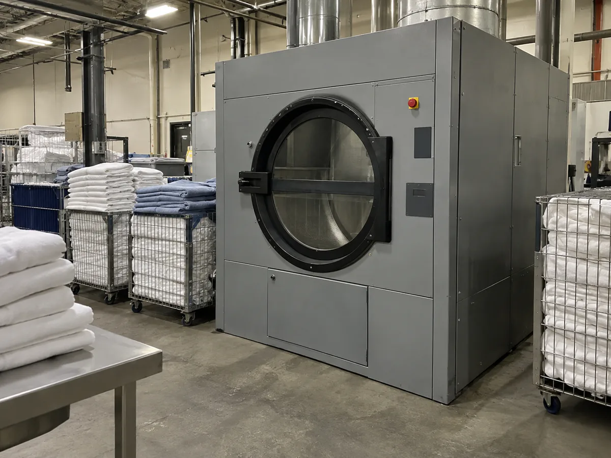 Commercial Dryer Cycle Performance Improved commercial dryer in a Tampa Bay laundry facility