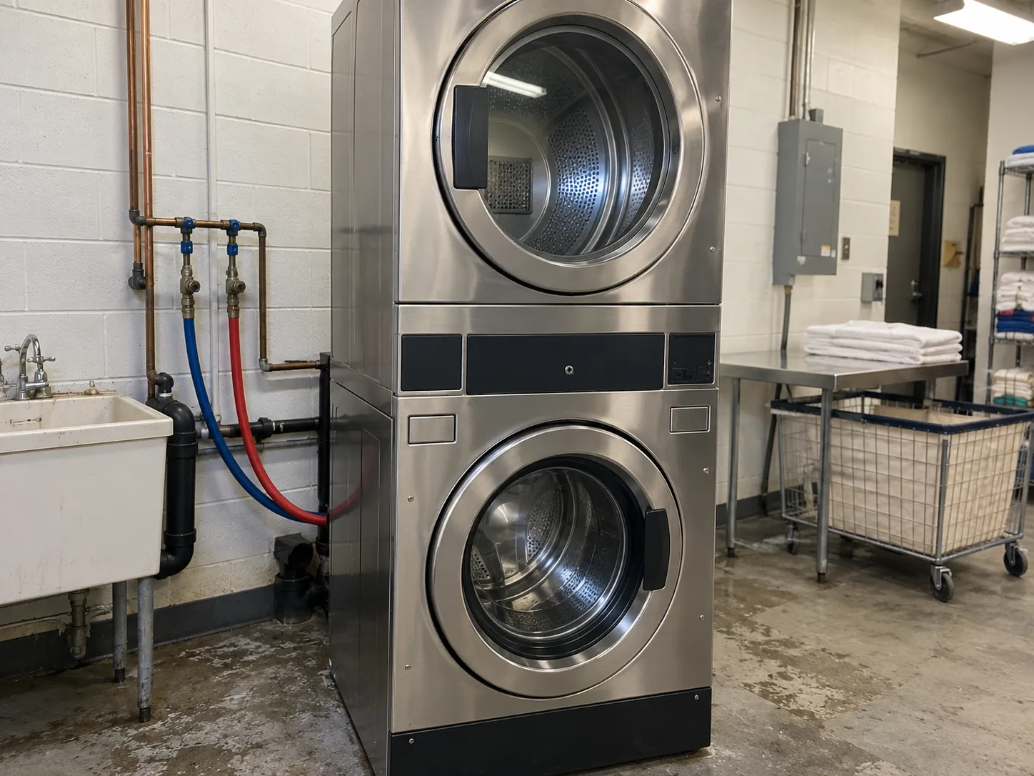 Commercial Stack Washer Water Fill Repair commercial stacked washer service