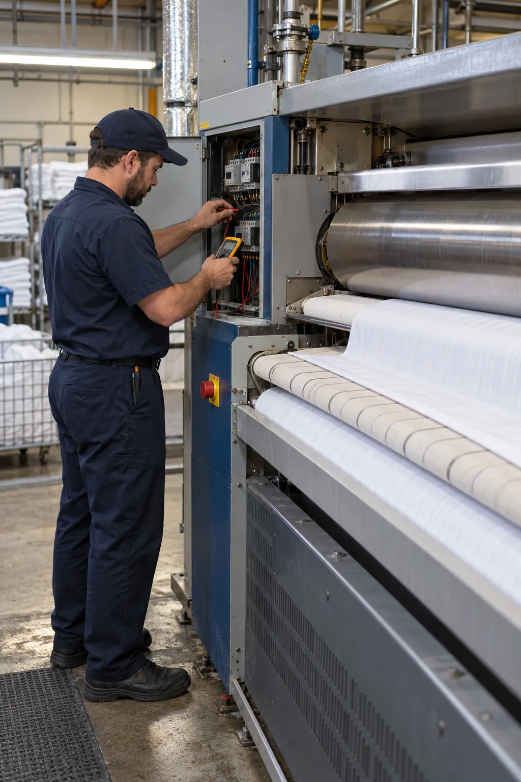 Reliable Appliance Repair technician inspecting an industrial dryer in Tampa