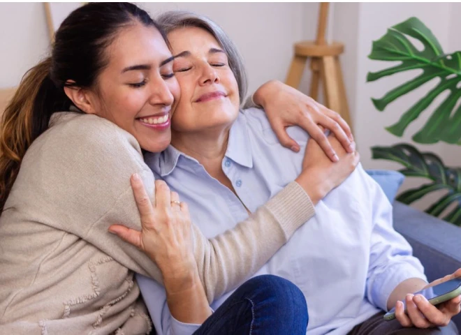 Family caring for aging loved one