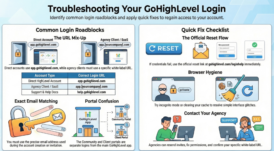 How to login to your go high level ghl troubleshooting guide
