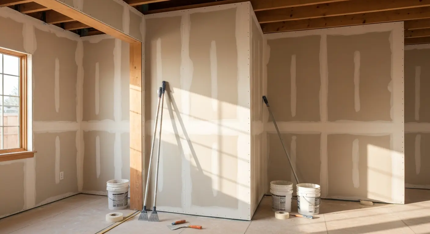 New drywall installation in residential home