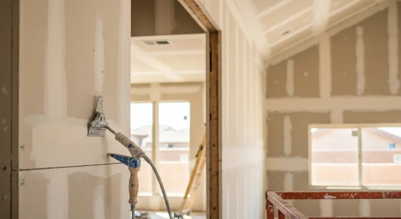 New construction drywall installation