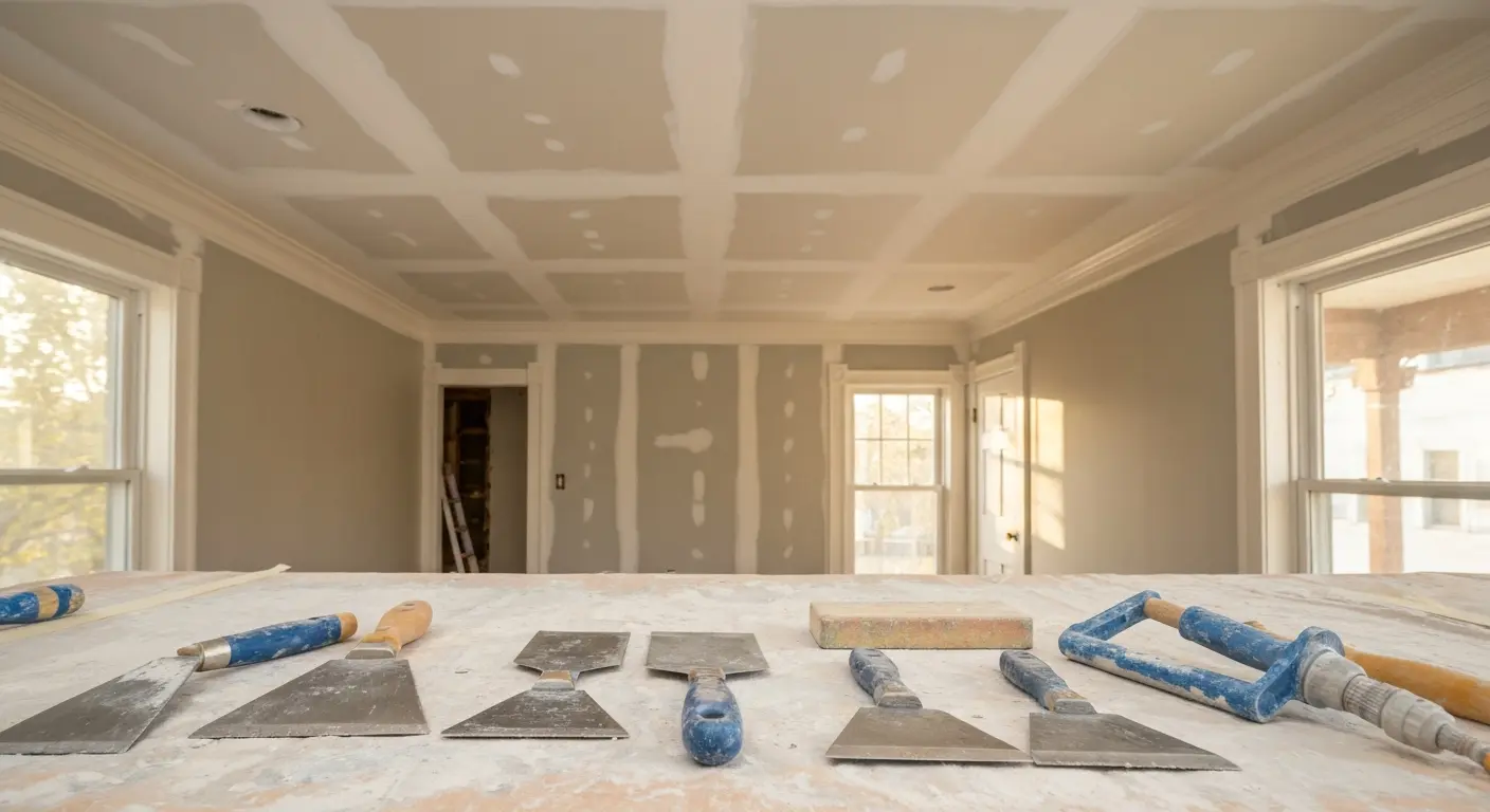 Popcorn ceiling removal and retexture