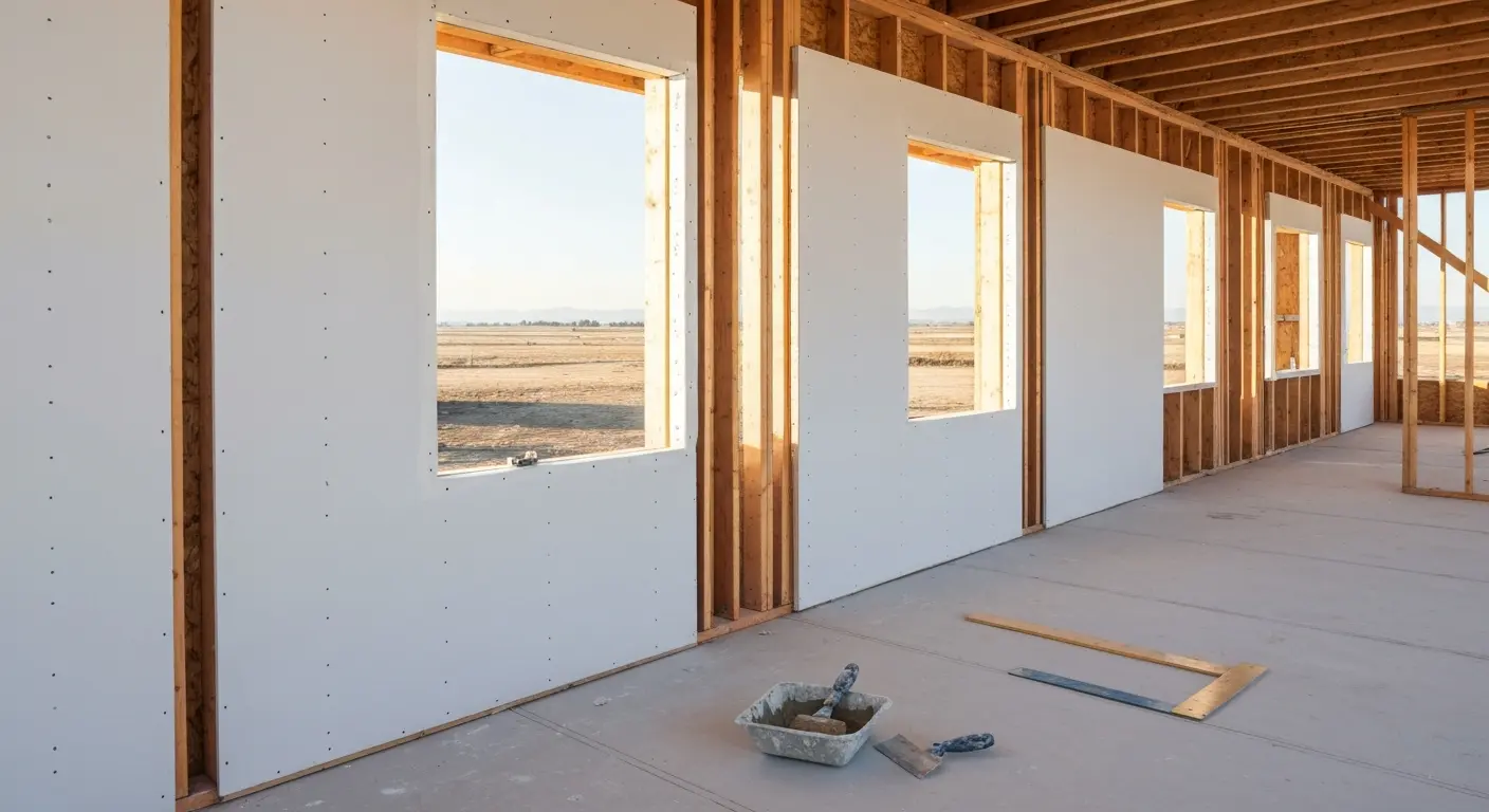 New construction drywall installation