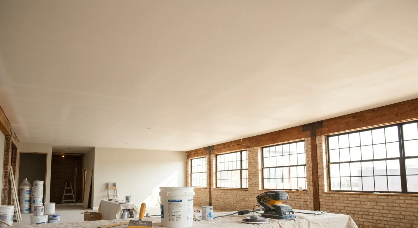 Smooth ceiling finish retexturing