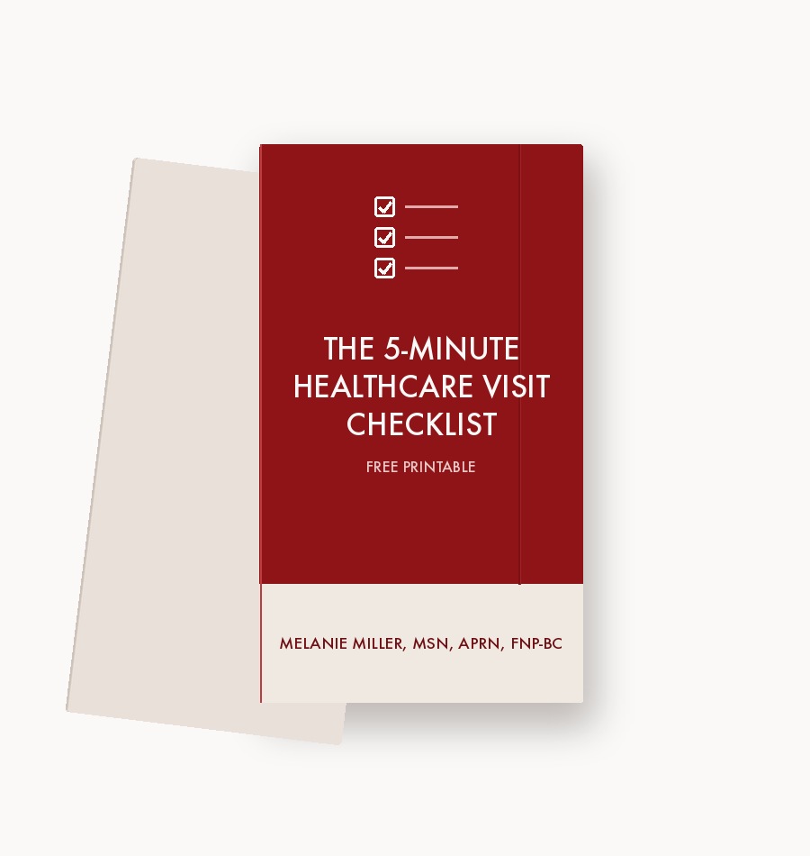 The 5-Minute Healthcare Visit Checklist, a free printable by Melanie Miller, MSN, APRN, FNP-BC