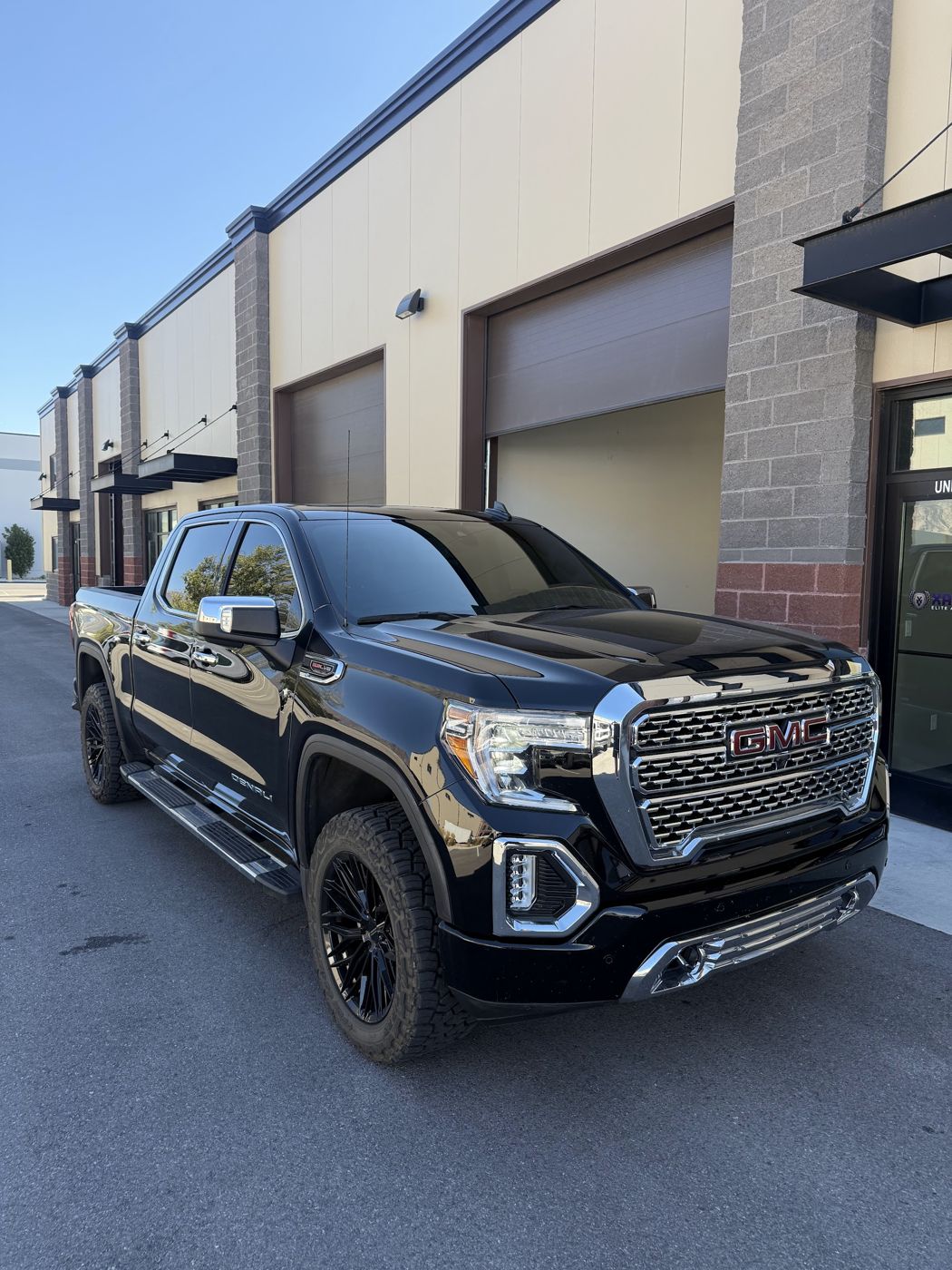 Black GMC Sierra Denali with fresh ceramic window tint
