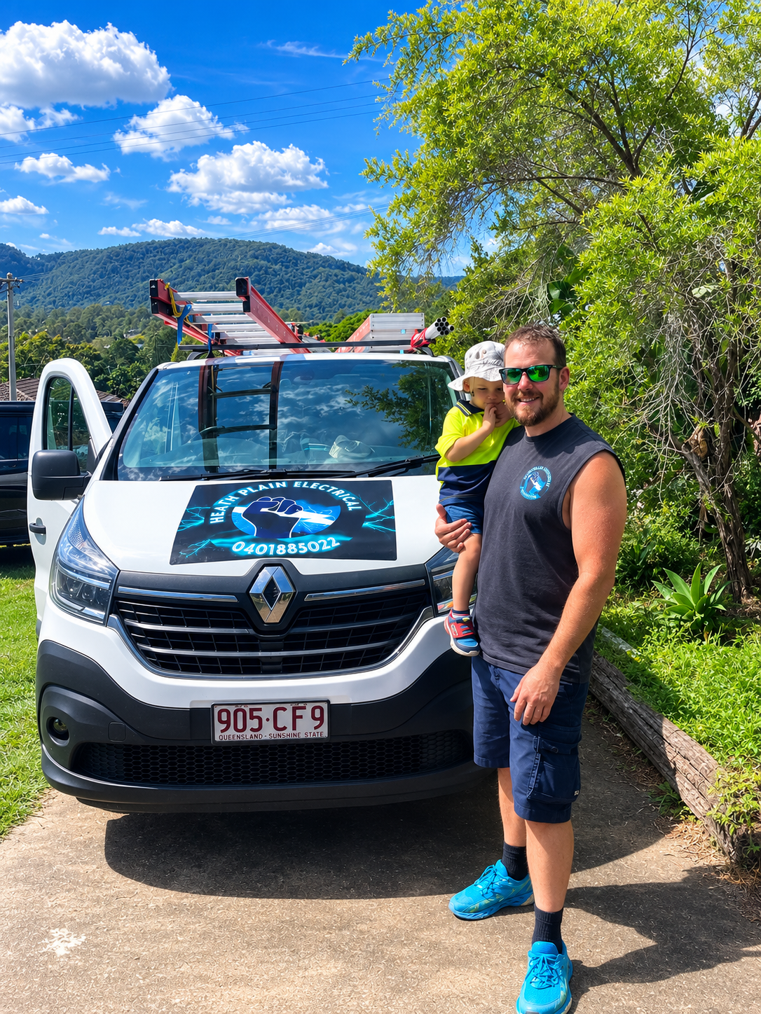 Heath Plain Electrical van outside a property in Caboolture