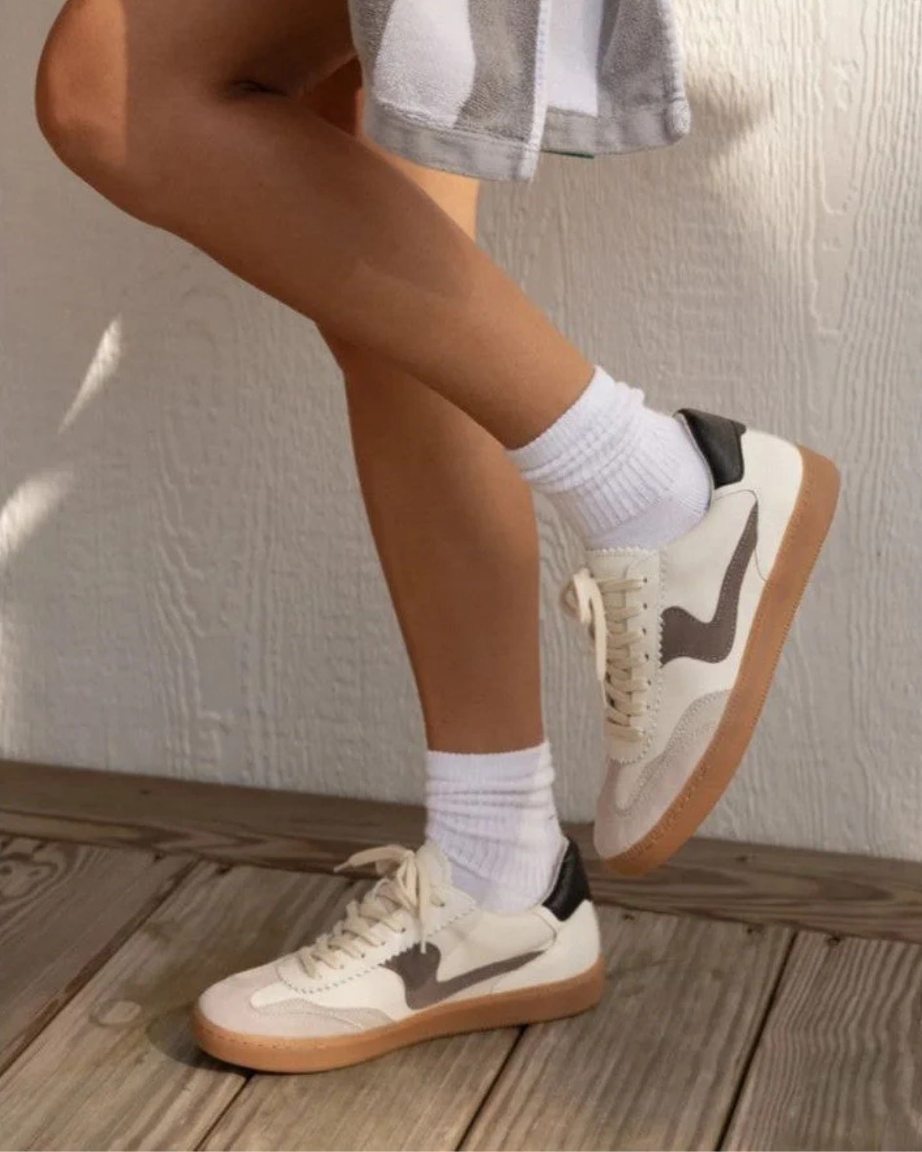 Lady wearing trendy shoes