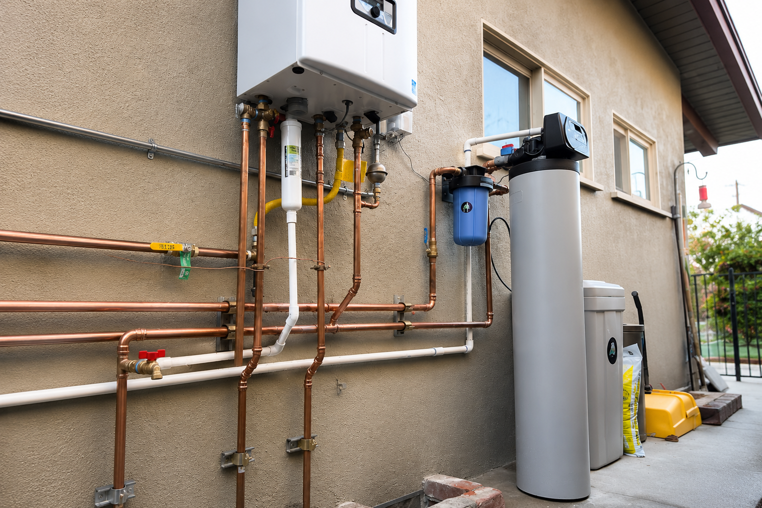 Whole-home water filtration system installation