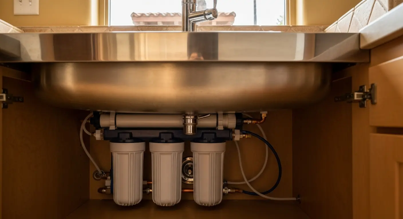 Under-sink reverse osmosis filtration system