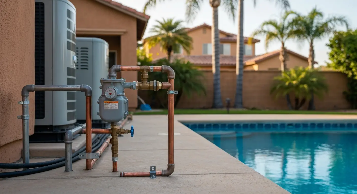 Gas line installation for pool heater