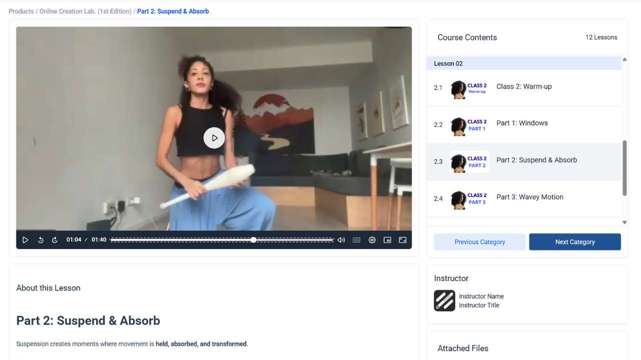 Creation Lab — video lesson in progress