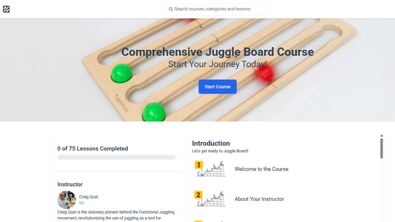 Course dashboard view