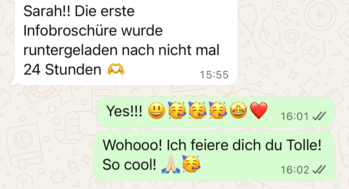 Erste Infobroschüre heruntergeladen nach unter 24 Stunden