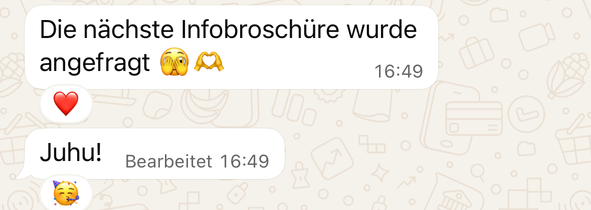 Nächste Infobroschüre angefragt, keine Stunde später