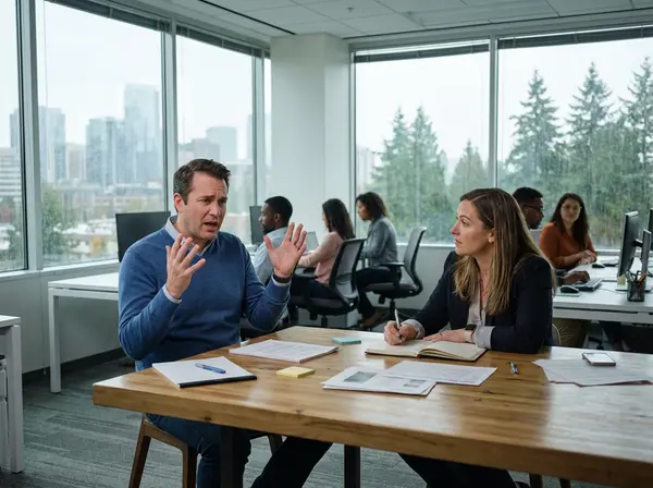 Manager using Meta Model questioning to address vague employee complaint in Bellevue workplace