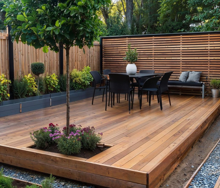 Open outdoor living deck space in San Diego