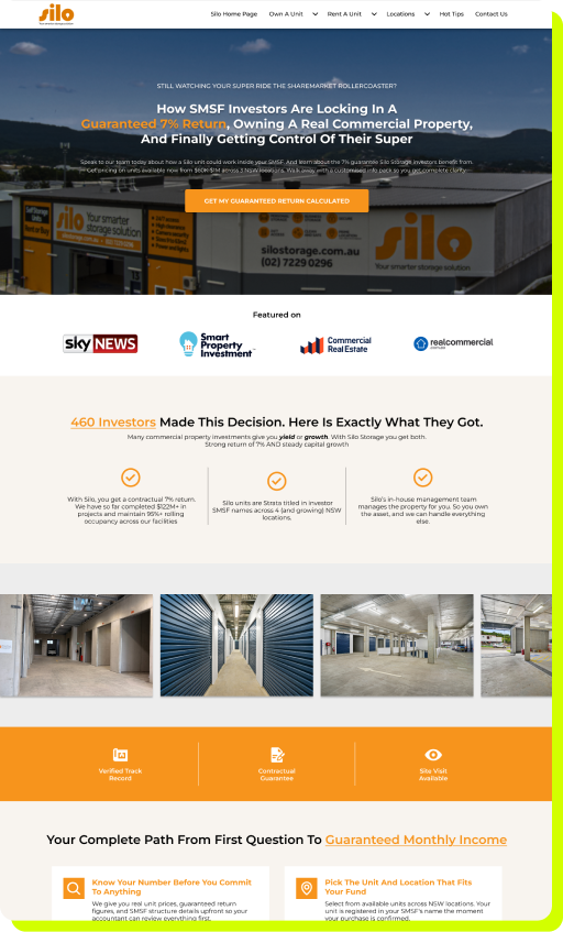 Silo Landing Page Mockup
