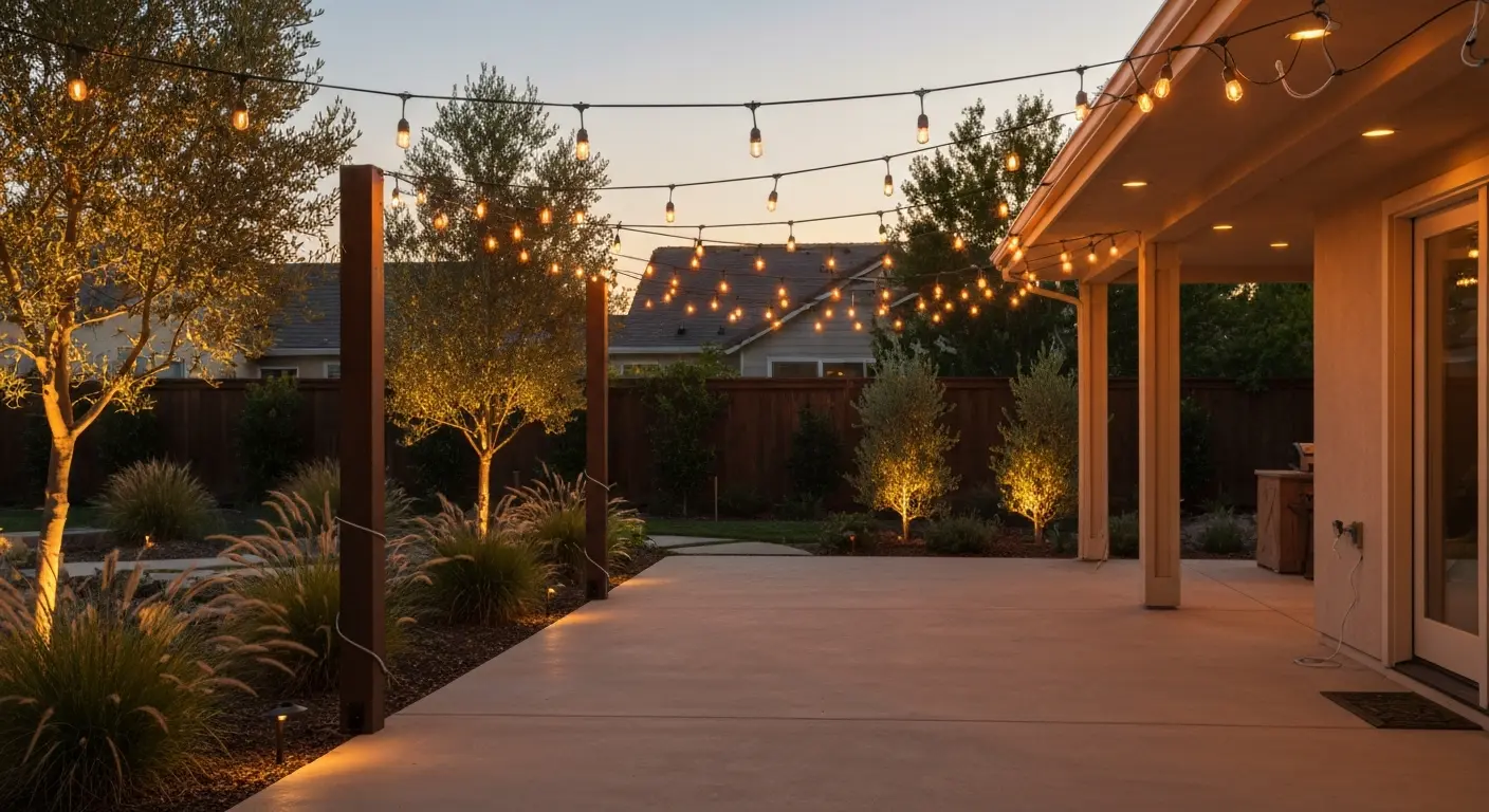 Patio lighting setup