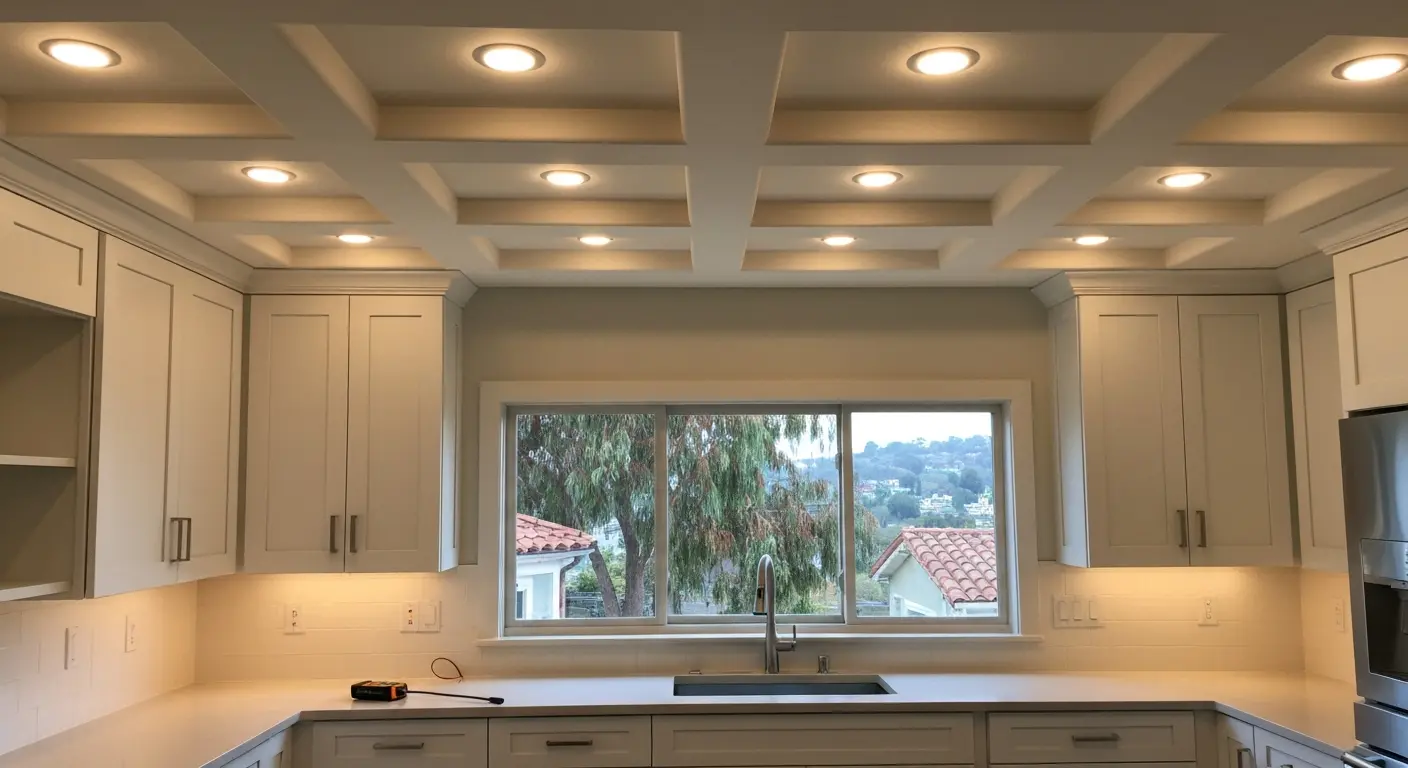 Recessed lighting installation in Berkeley home