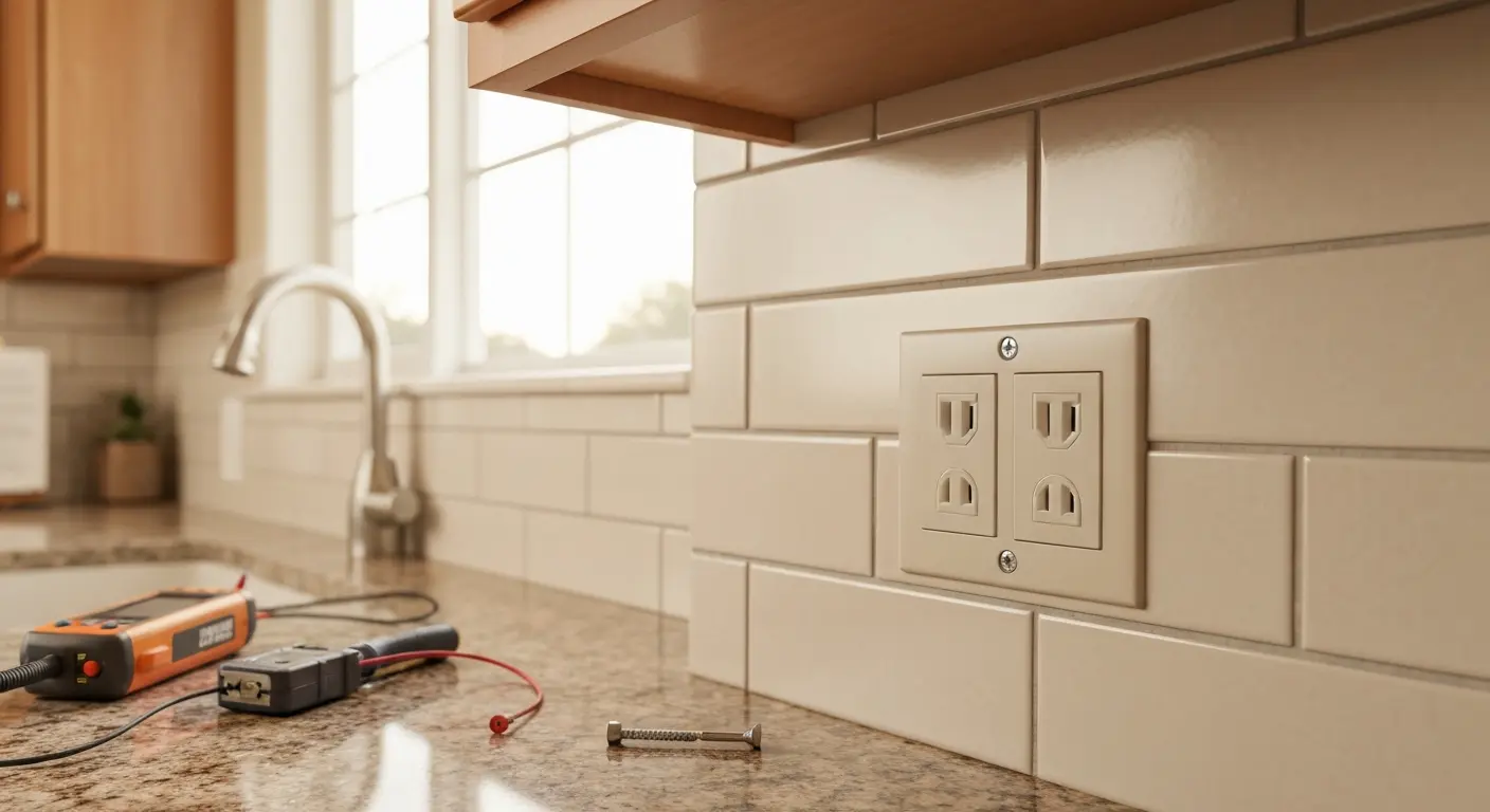 Kitchen GFCI outlet installation