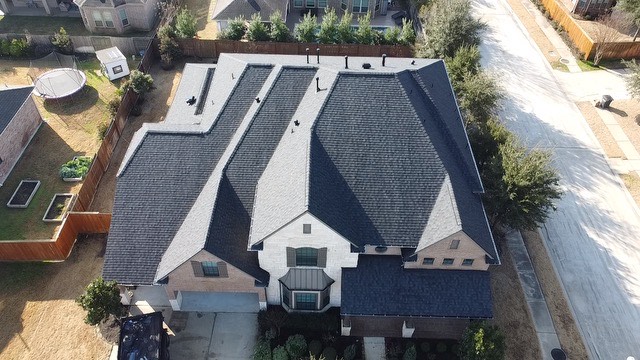 New roof, aerial view