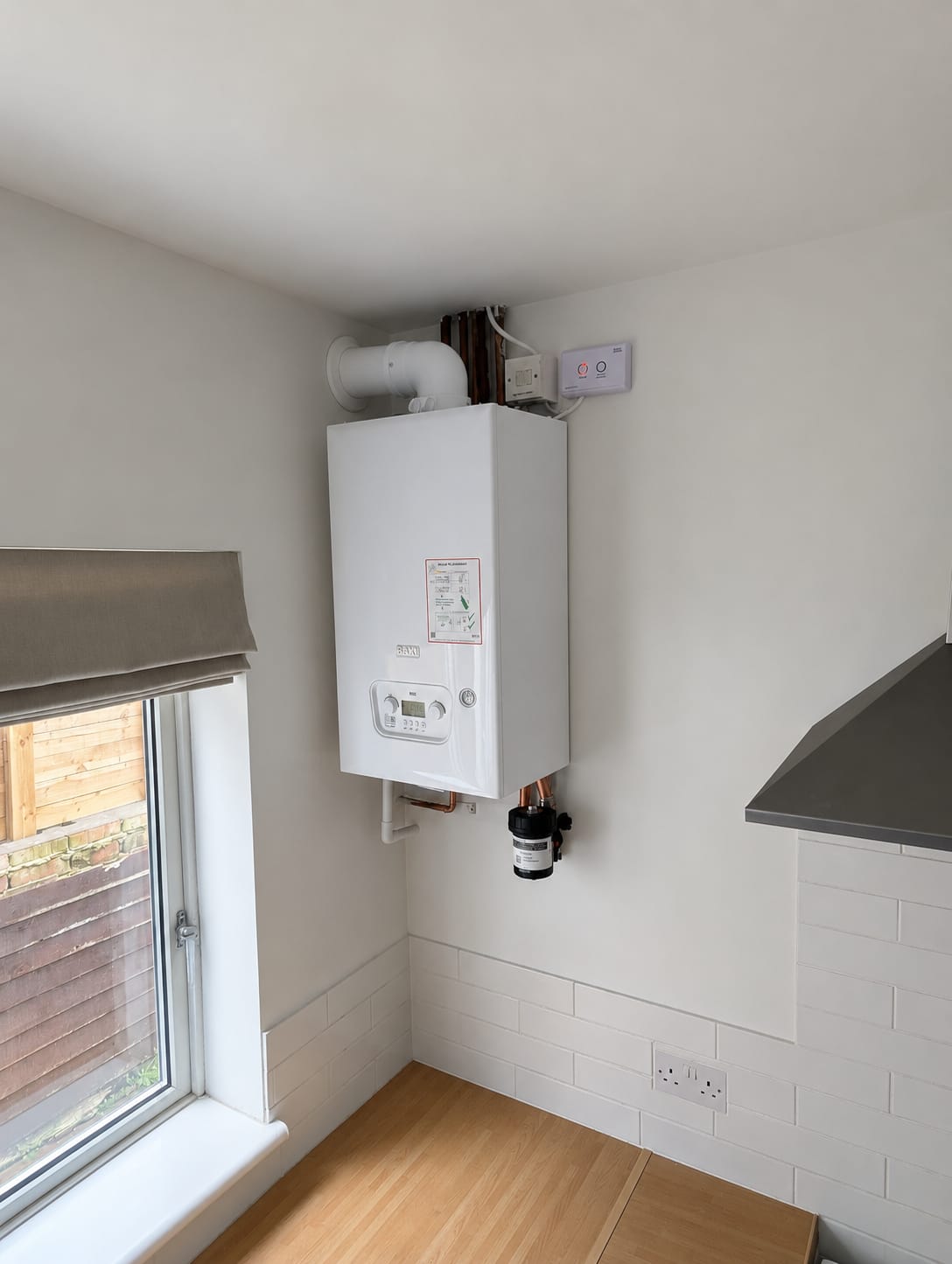 Finished boiler installation within a home