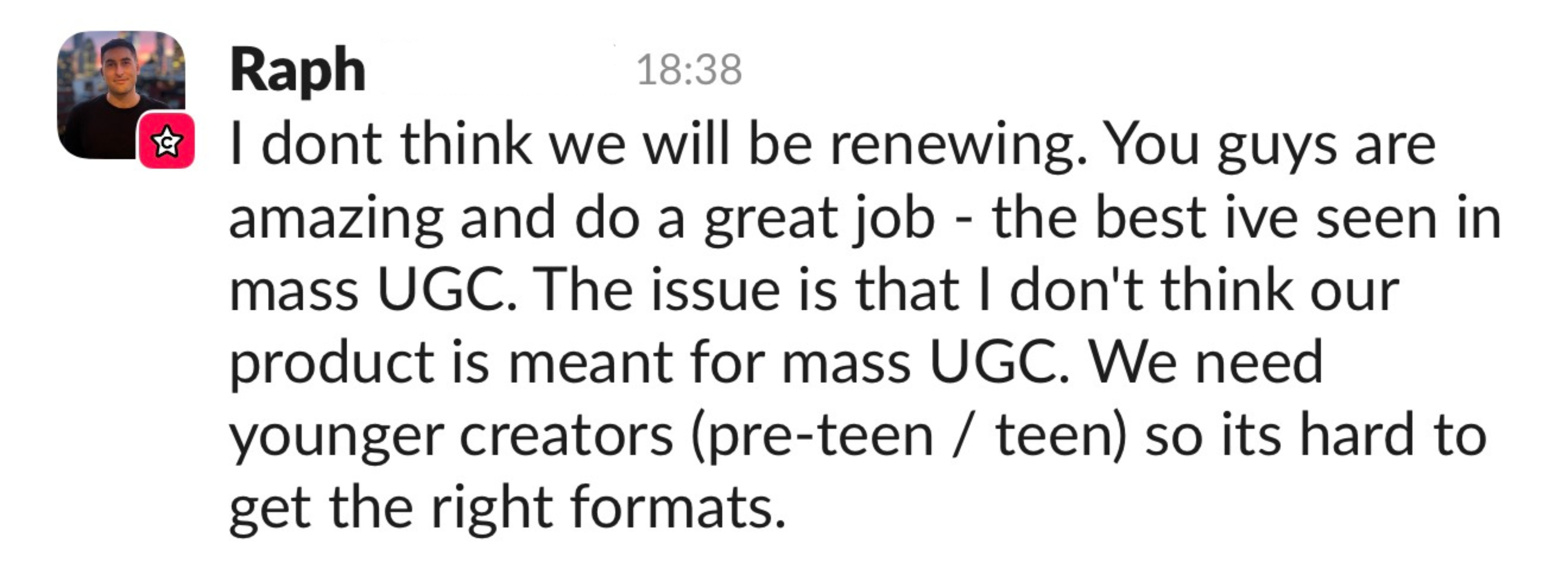 Client testimonial