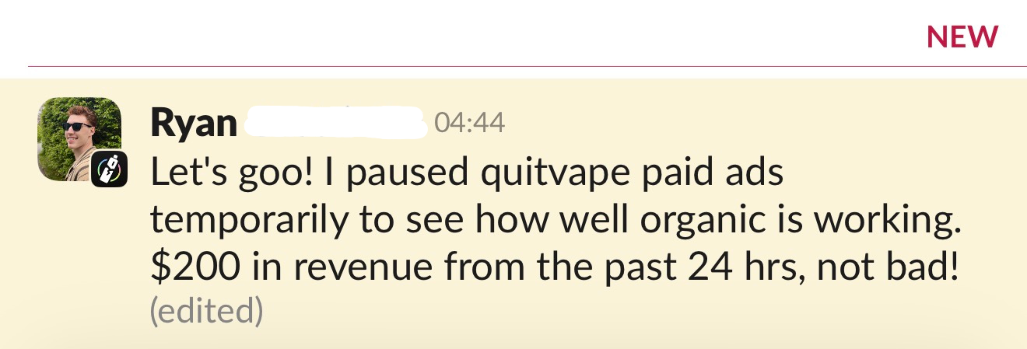 Client testimonial