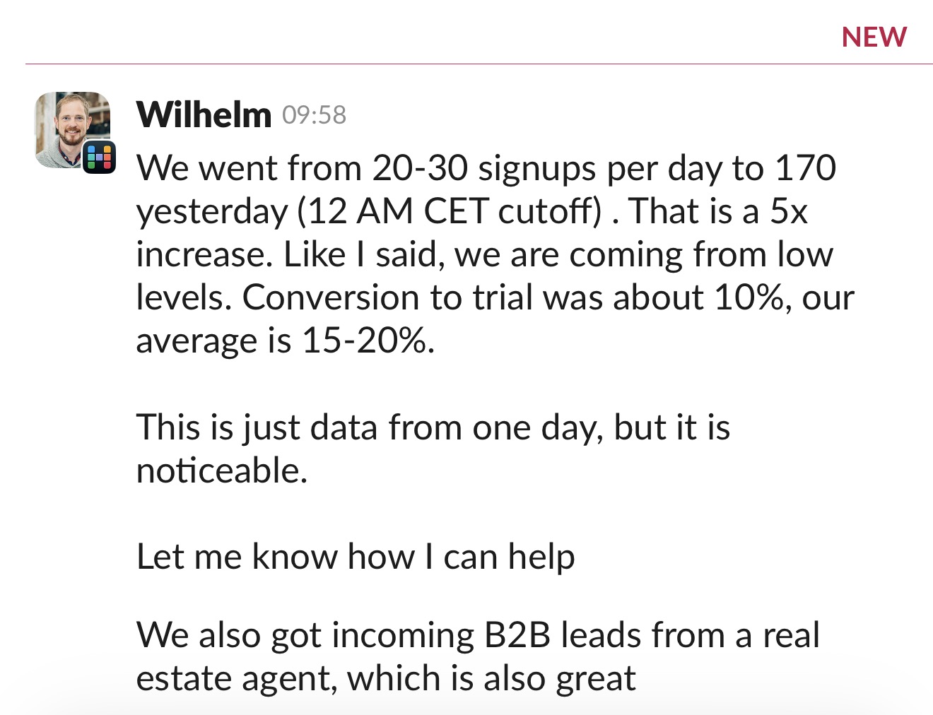 Client testimonial screenshot